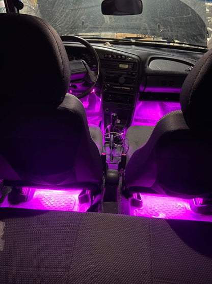 Ambient Lampki LED na rzep 8 trybów 5SZT. – wielokolorowe, uniwersalne do każdego samochodu ŁATWY MONTAŻ!