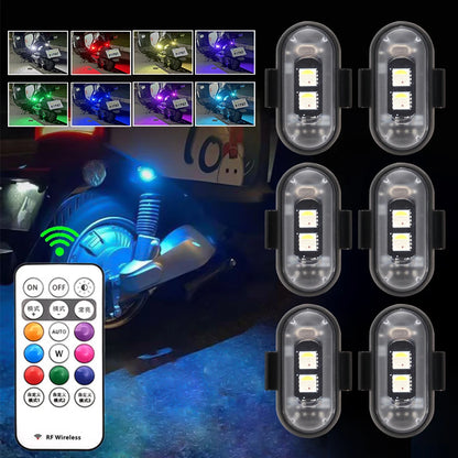 Ambient Lampki LED na rzep 8 trybów 5SZT. – wielokolorowe, uniwersalne do każdego samochodu ŁATWY MONTAŻ!