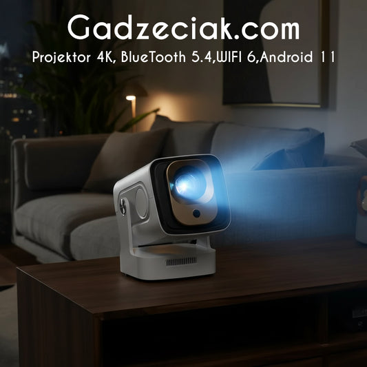 Gadżeciak - Projektor 4K, BlueTooth 5.4, WIFI 6, Android 11