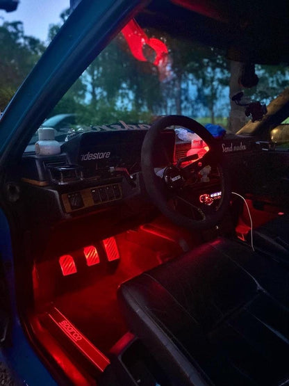 Ambient Lampki LED na rzep 8 trybów 5SZT. – wielokolorowe, uniwersalne do każdego samochodu ŁATWY MONTAŻ!